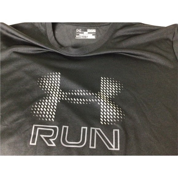 Under Armour Loose Shirt Sz M Run Black Short-Sleeve Performance Athletic Top - Picture 2 of 4